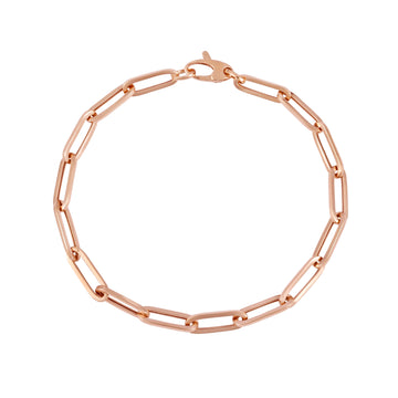 14K Rose Gold 4.2mm Paperclip 18 Necklace Chain with Lobster Lock